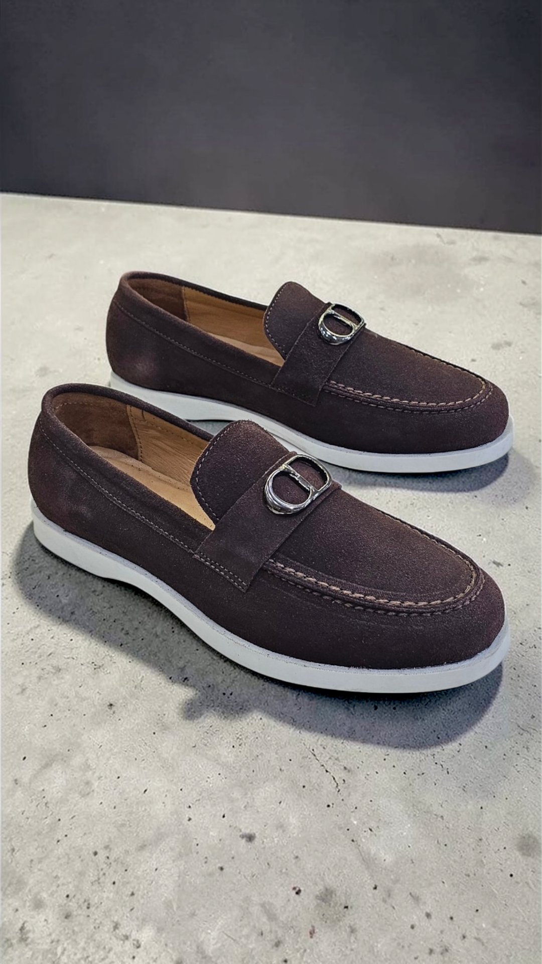 CD suede loafers (Brown)