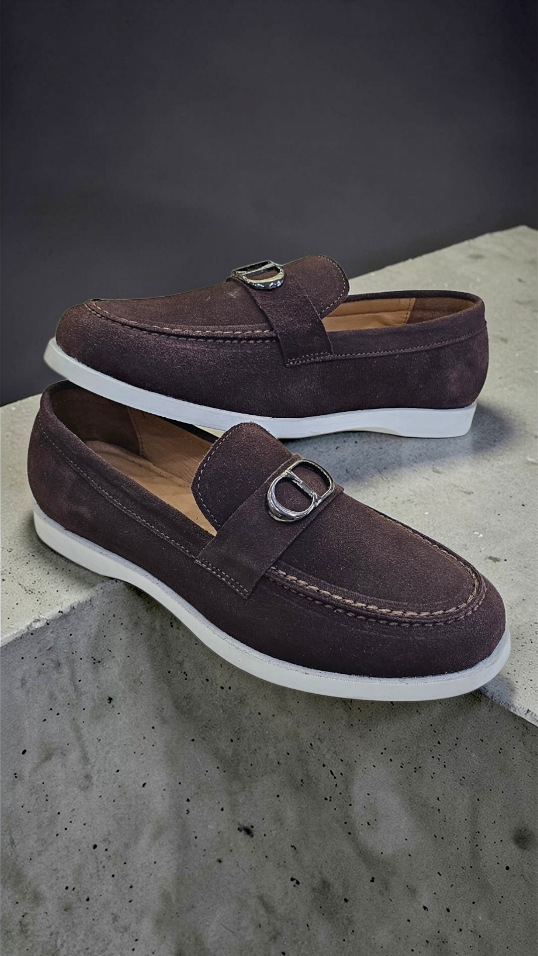 CD suede loafers (Brown)