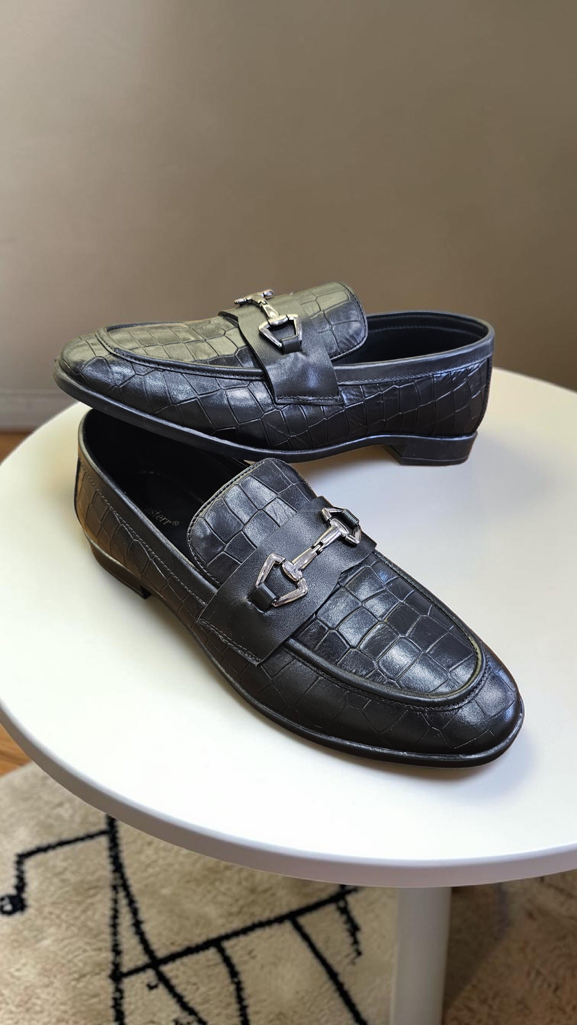 Elwis check buckle (Genuine leather)
