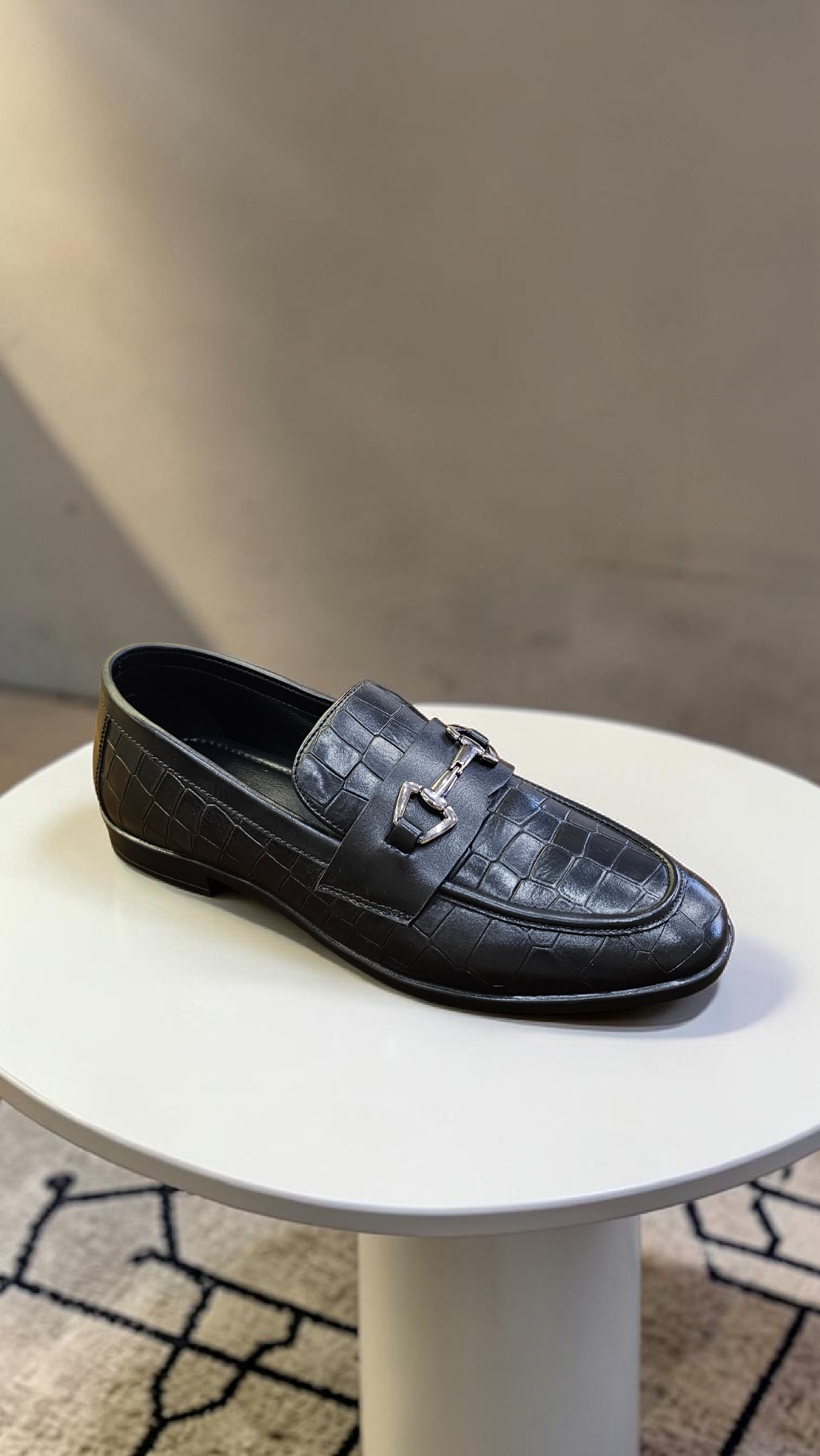 Elwis check buckle (Genuine leather)