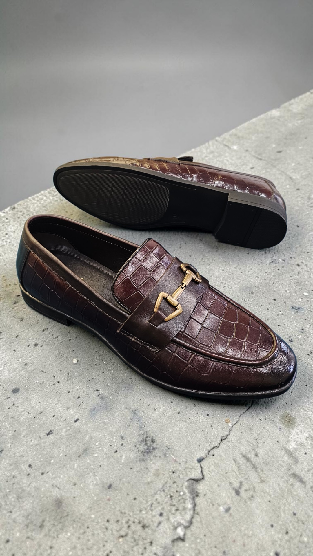 Elwis check buckle (Genuine leather)