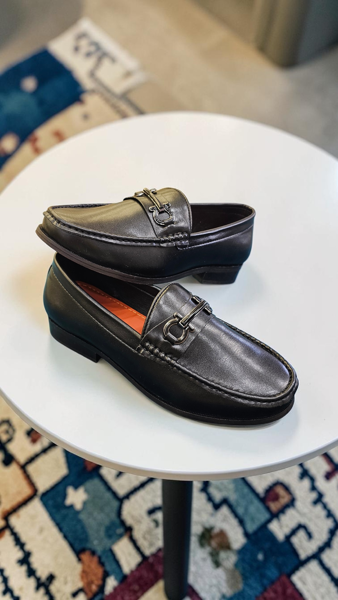 Rosso almond toe loafers (wood sole)