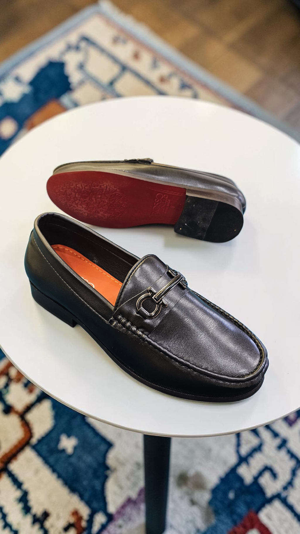 Rosso almond toe loafers (wood sole)