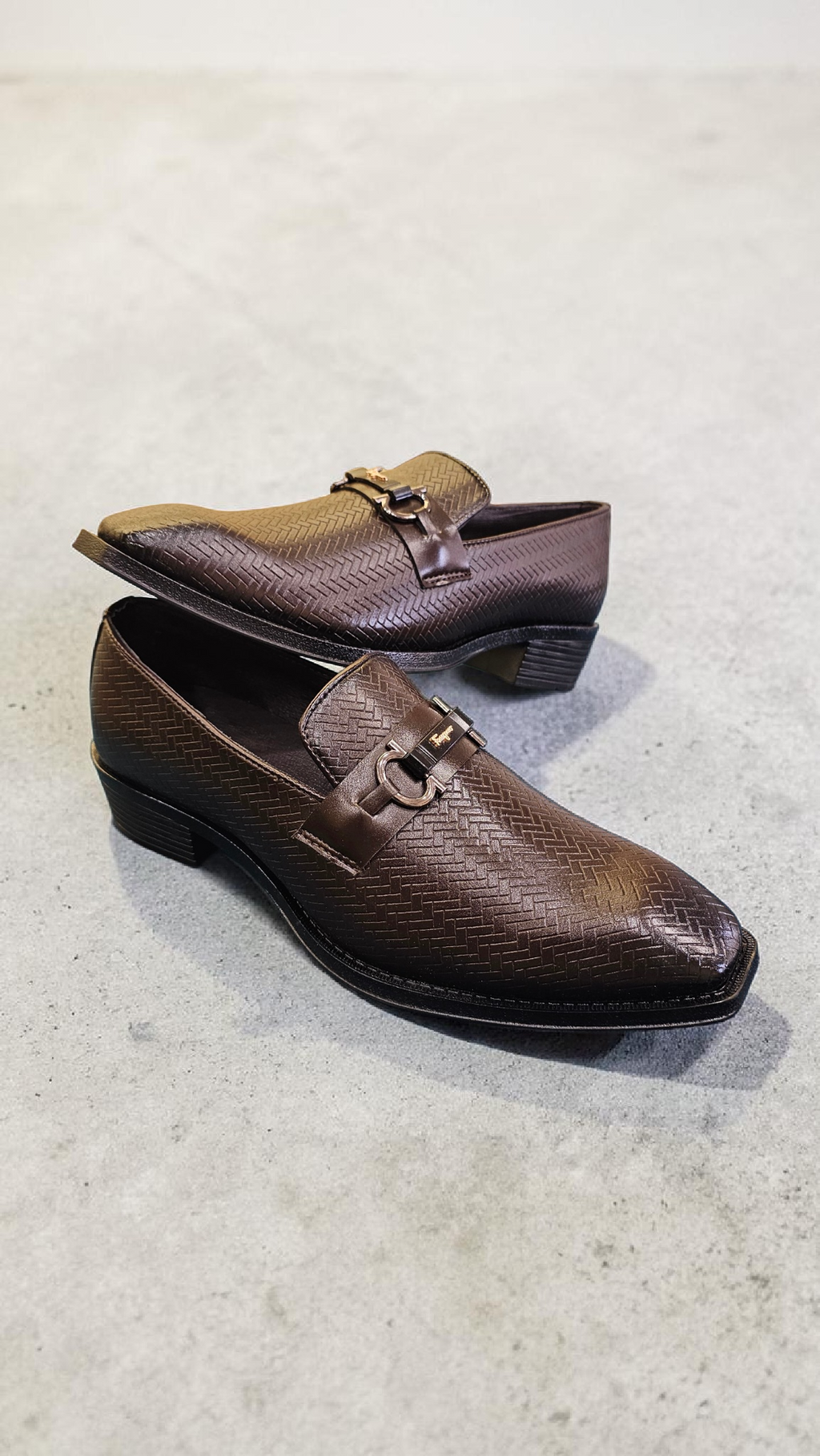 All check italian Brown (Cuban heel)