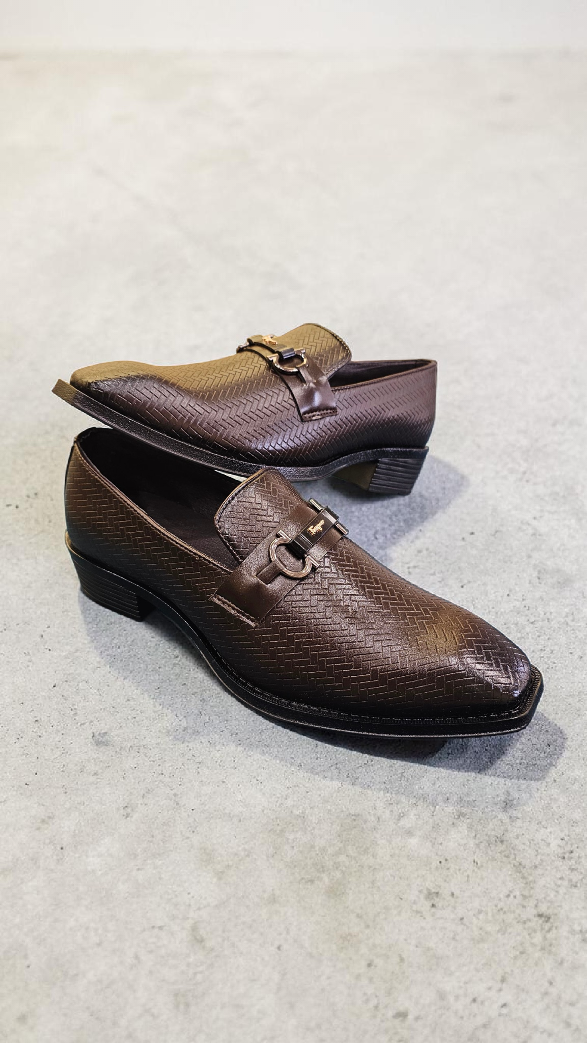 All check italian Brown (Cuban heel)