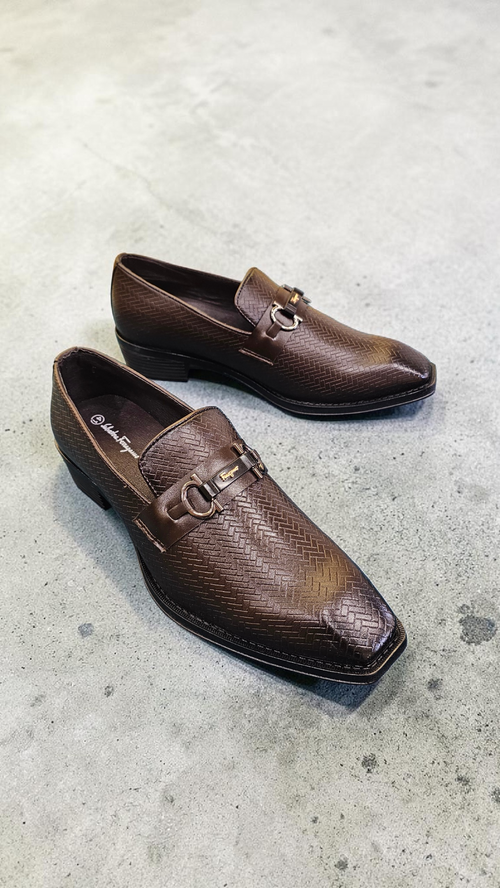 All check italian Brown (Cuban heel)
