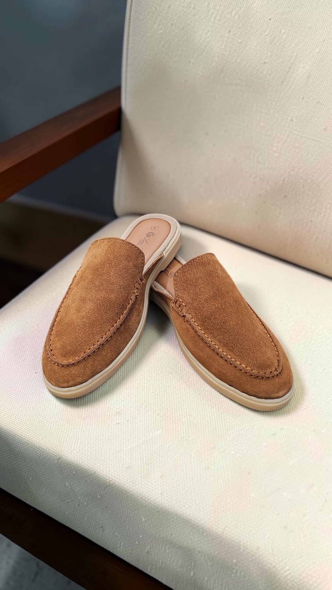 SUEDE MULES (TAN)