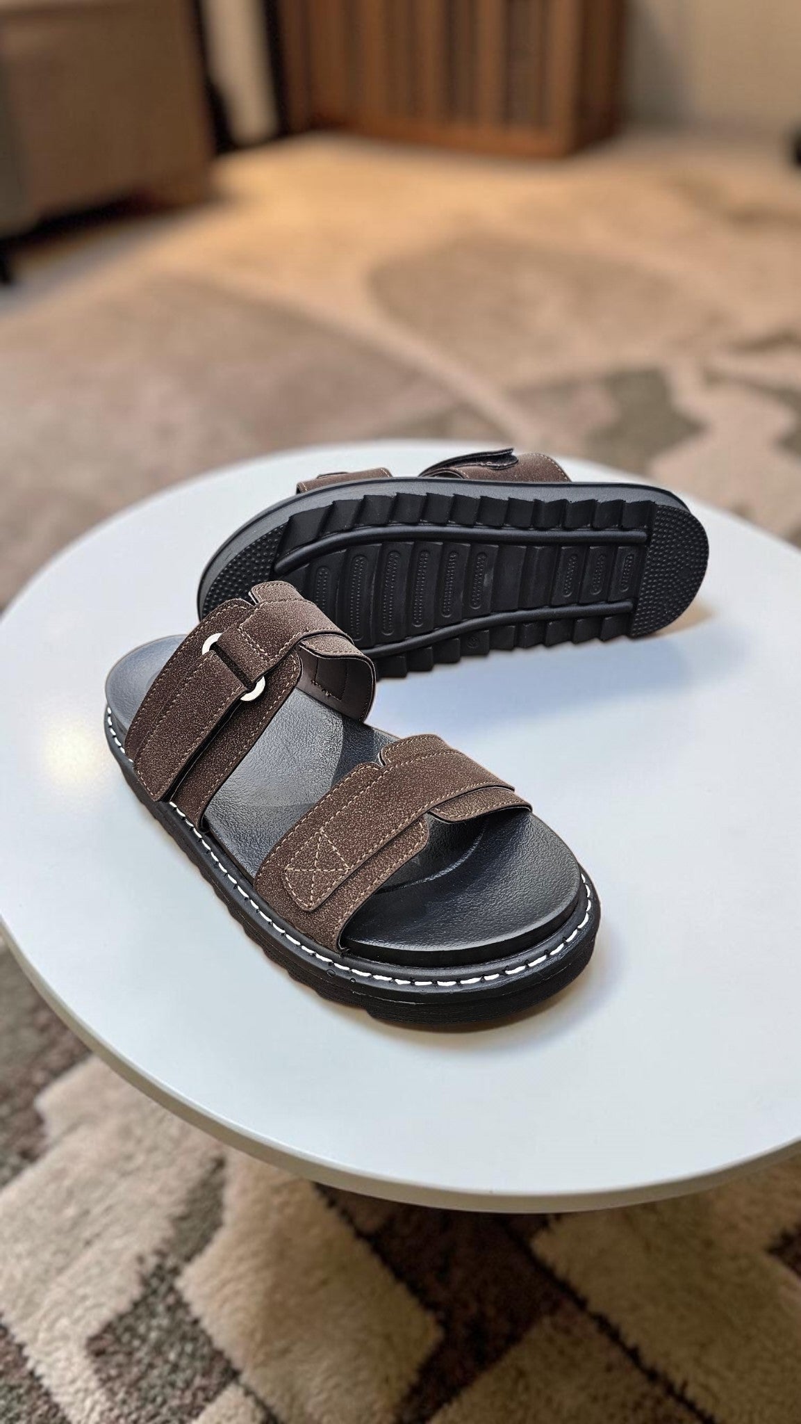 2 STRIPE CUSHIONED CHAPPAL (BROWN)