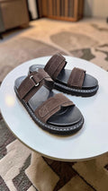 2 STRIPE CUSHIONED CHAPPAL (BROWN)