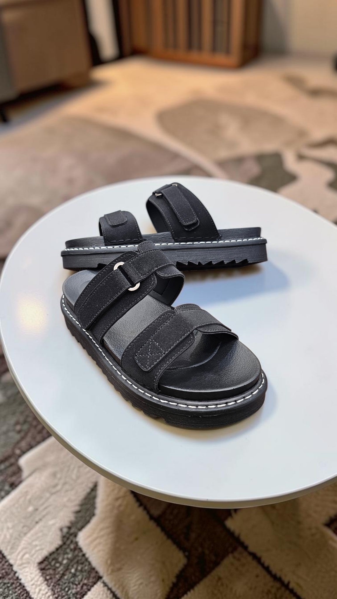 2 STRIPE CUSHIONED CHAPPAL (BLACK)