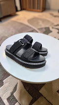 2 STRIPE CUSHIONED CHAPPAL (BLACK)