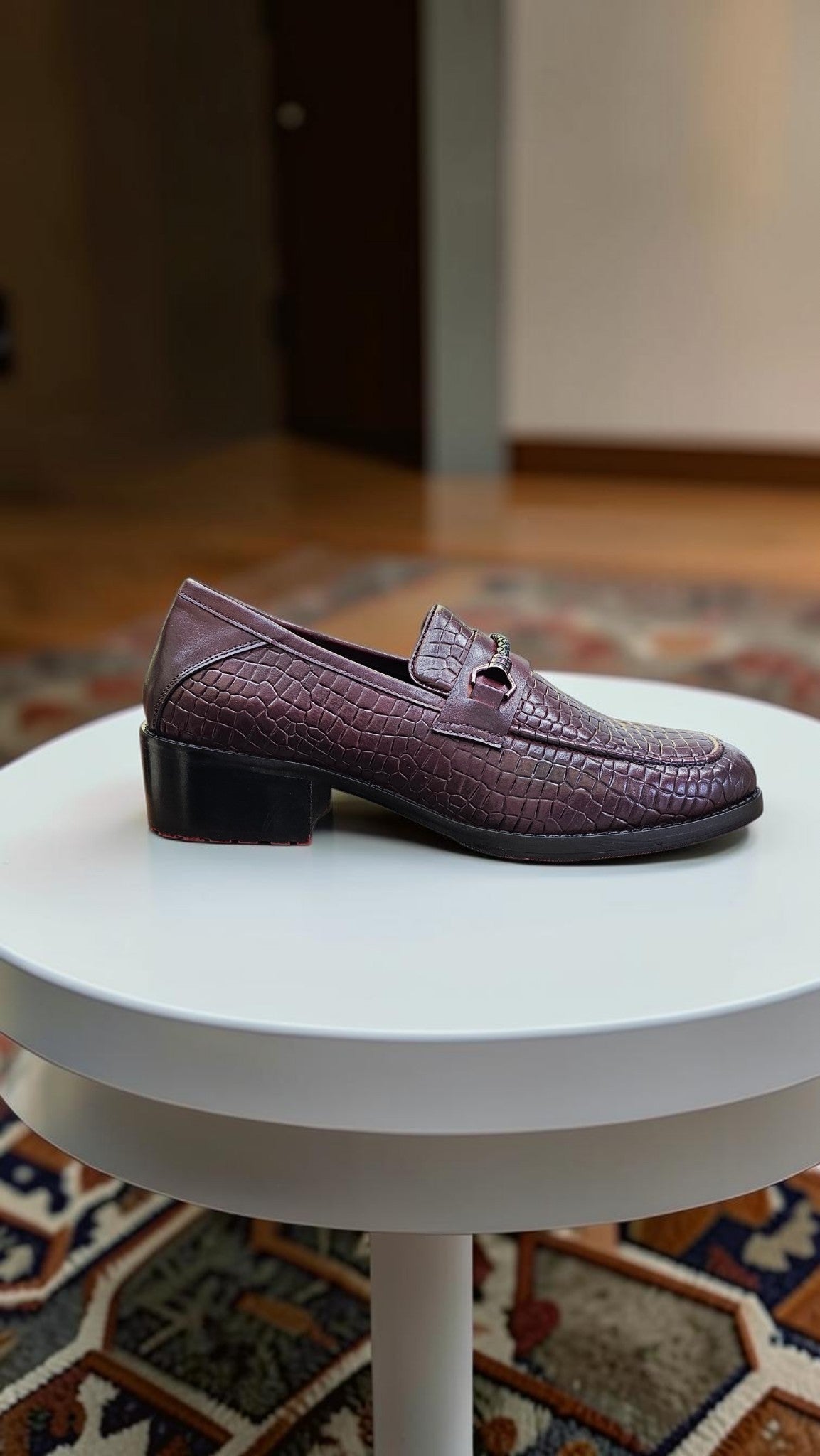 CUBAN HEEL RED SOLE (WINE)